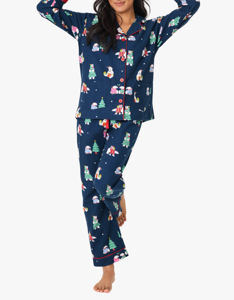 P.J. Salvage Flannels PJ Set in Navy