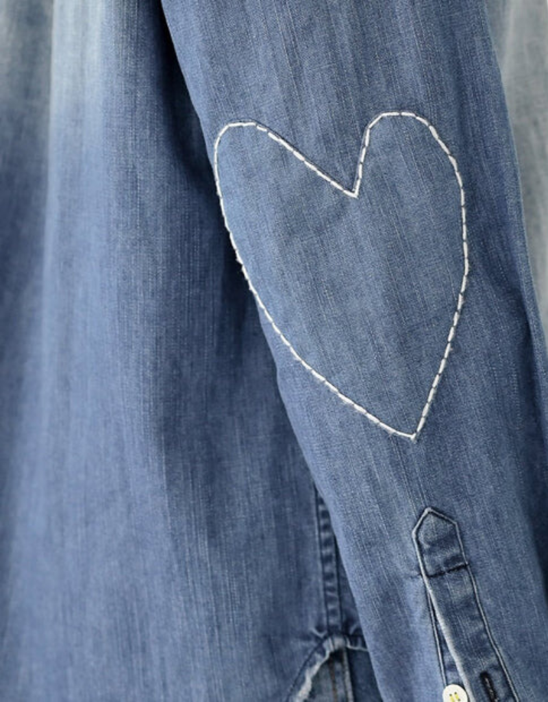 Kerri Rosenthal Denim Shirt Lightweight in True Denim