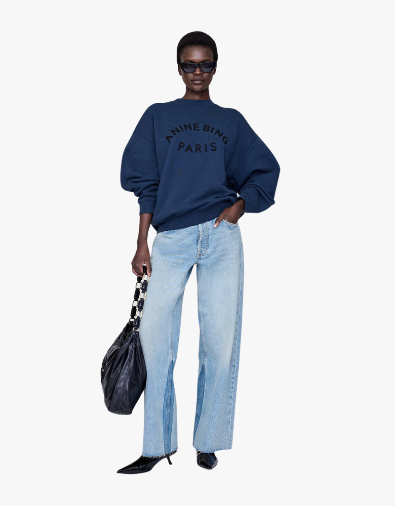 Navy Jaci Sweatshirt by Anine Bing - Ambiance Luxury