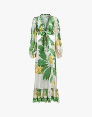 Secret Mission Lydia Dress in Tropical Green