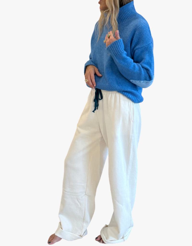 Kerri Rosenthal Lucy Mock Neck Sweater in Heather Blue