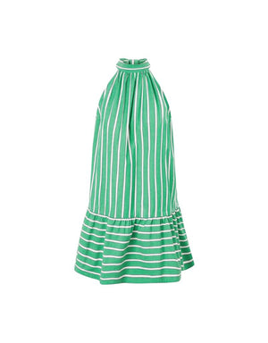 Staud Mini Marlowe Dress in Seaweed Stripe