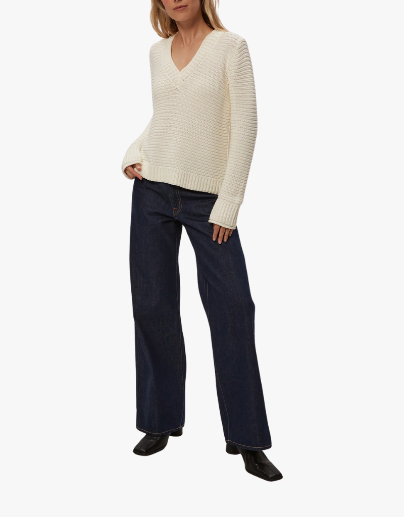 Michael Stars Linda V Neck Pullover in Ivory