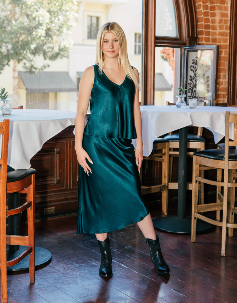 Michael Stars Leila Bias Midi Skirt in Rainforest