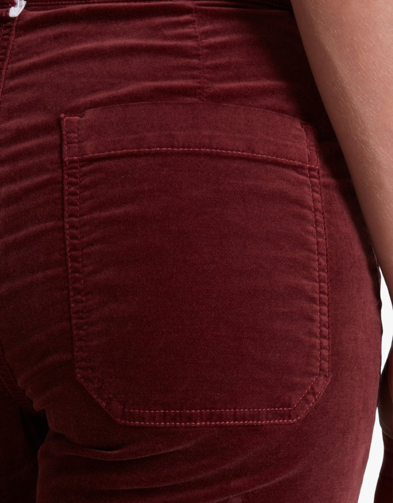 ASKK NY Sailor Velvet Pants in Black Cherry