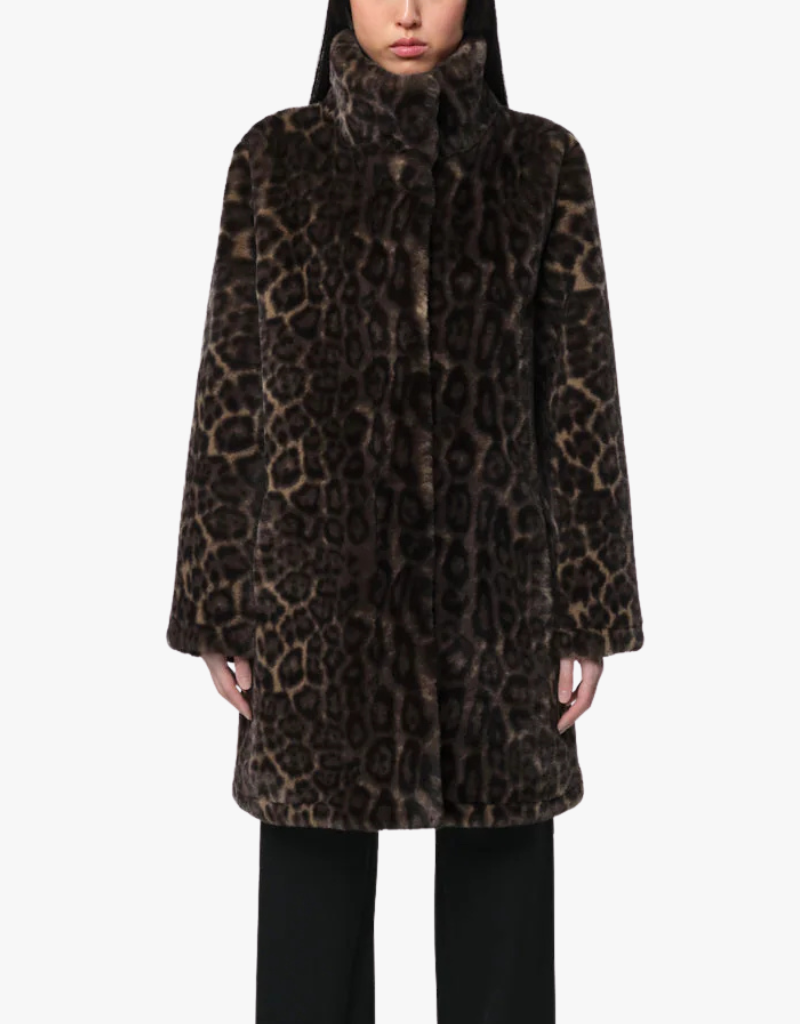Apparis Blair Coat in Dark Leopard