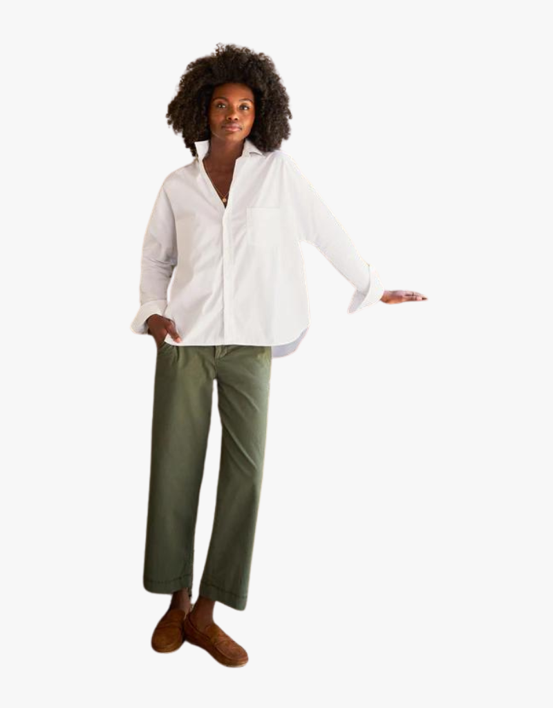 Frank & Eileen Oona Continuous Button Up Shirt in White (Italian Superluxe Poplin)