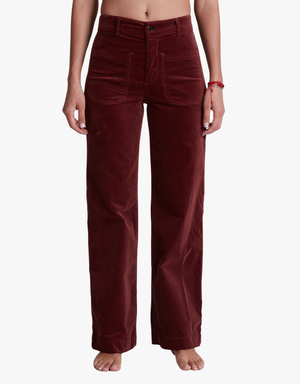 ASKK NY Sailor Velvet Pants in Black Cherry
