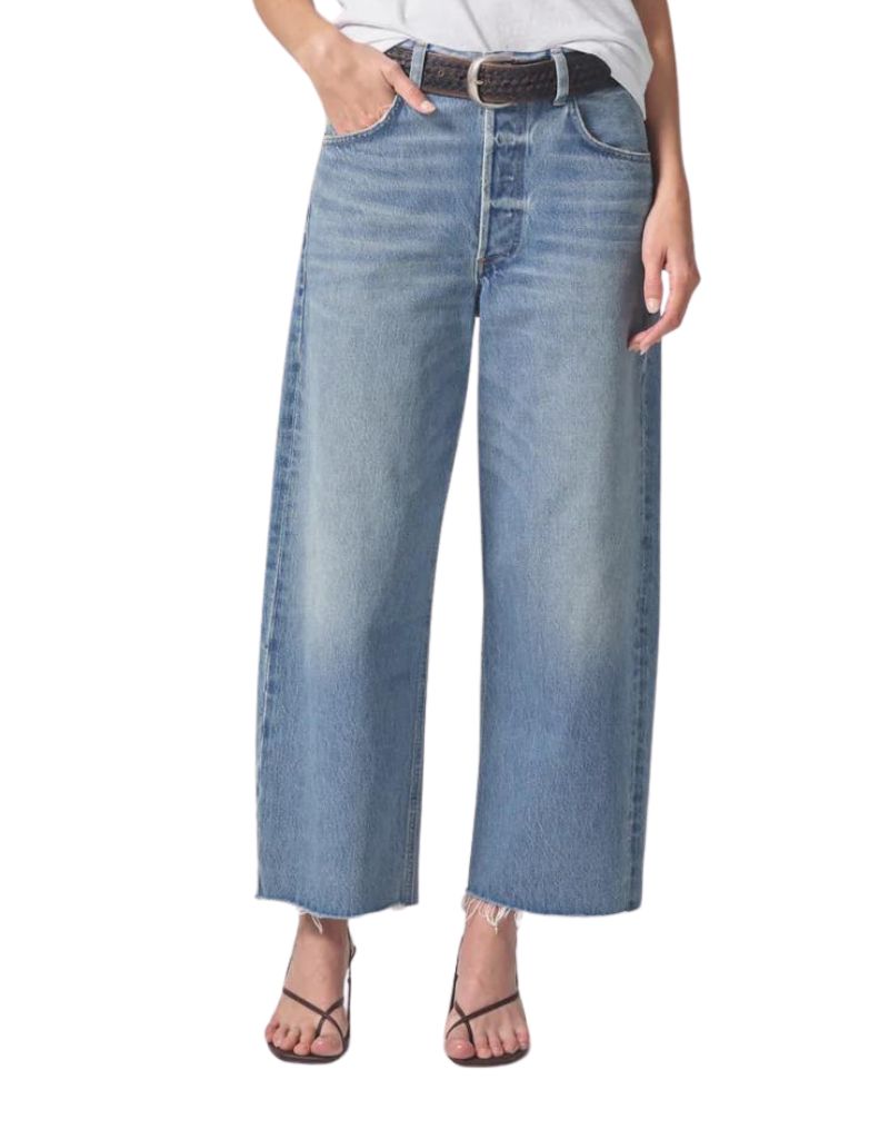Citizens of Humanity Ayla Raw Hem Cropped Jeans in Sodapop
