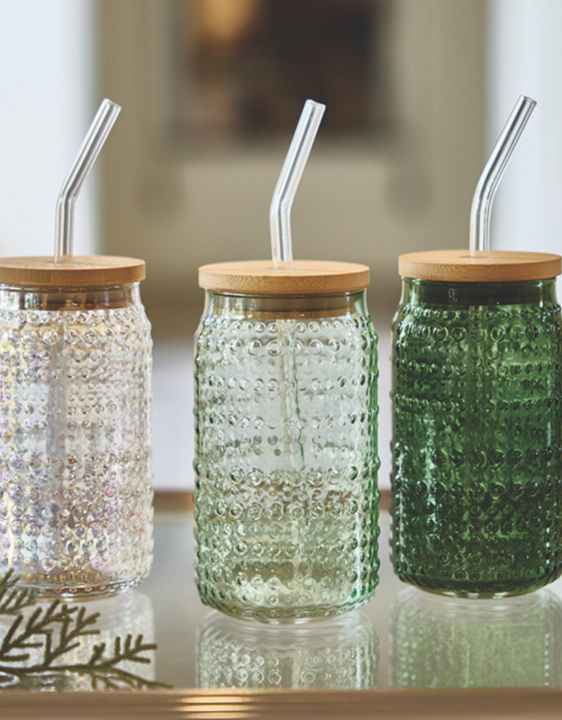 Santa Barbara Design Glass Hobnail Tumbler in Sage