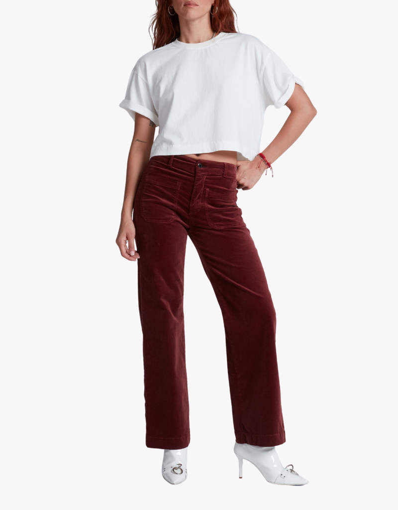 ASKK NY Sailor Velvet Pants in Black Cherry