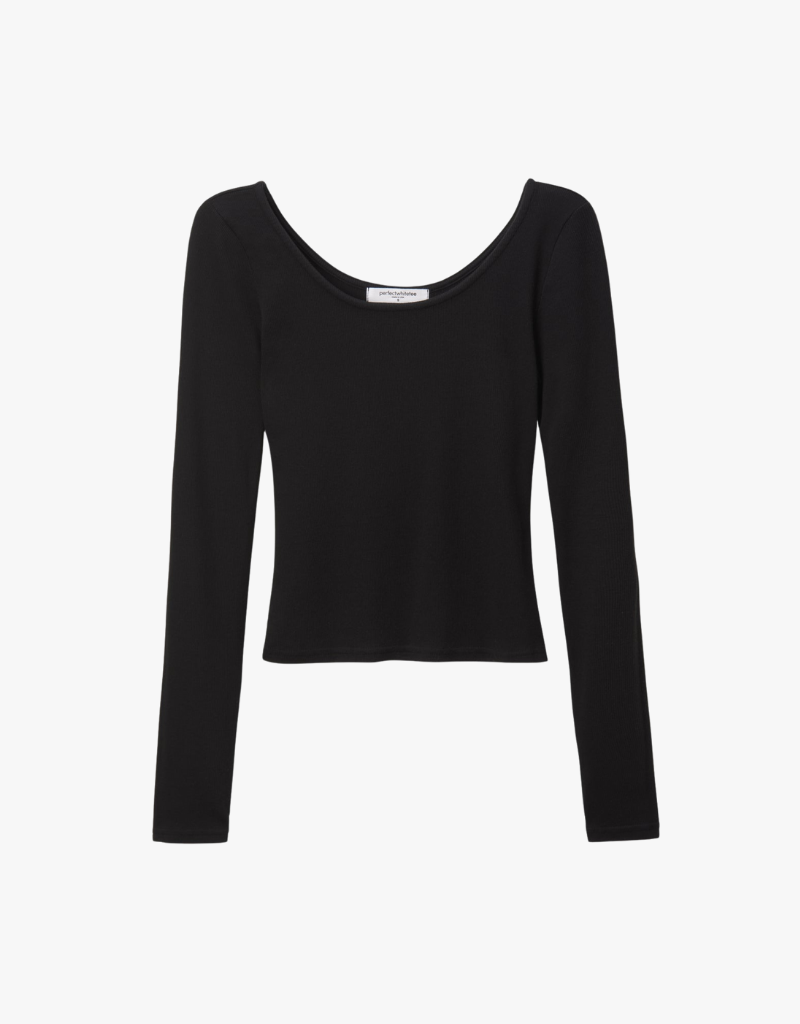 Perfect White Tee Anya Long Sleeve in True Black