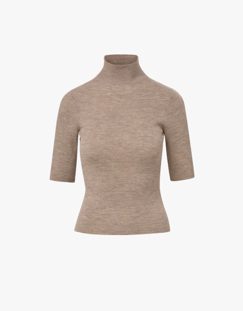 Veronica Beard Alastair Merino Wool Pullover in Oatmeal Melange