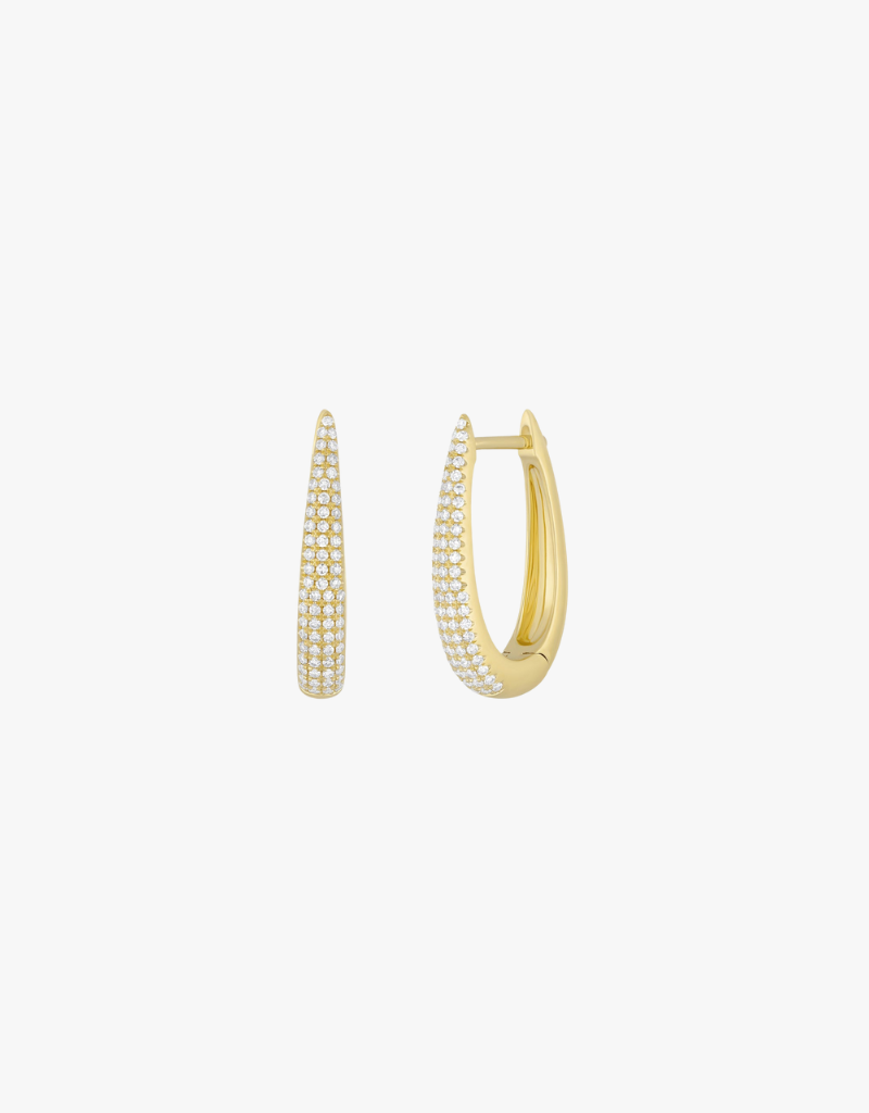 EF Collection Diamond Maeve Hoop Earrings in 14k Yellow Gold
