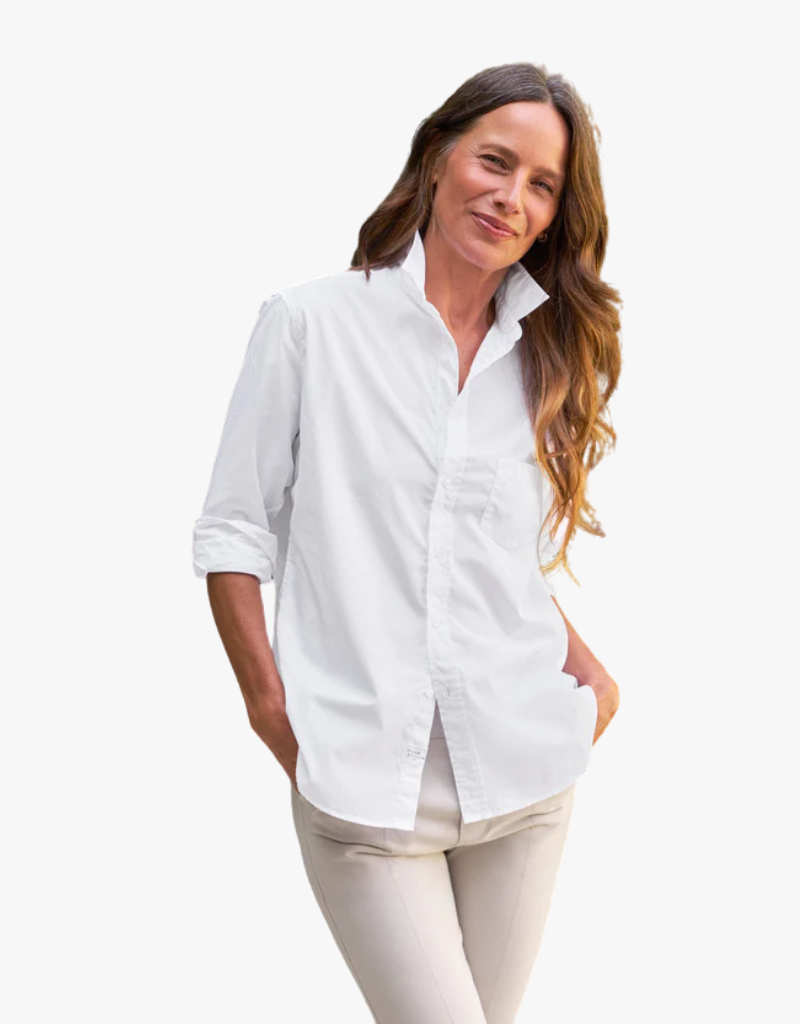 Frank & Eileen "Eileen" Relaxed Button Up Shirt in White (Italian Superluxe Poplin Regenerative)