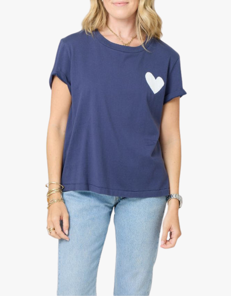 Kerri Rosenthal The Suke Tee Contrast Imperfect Heart in Indigo