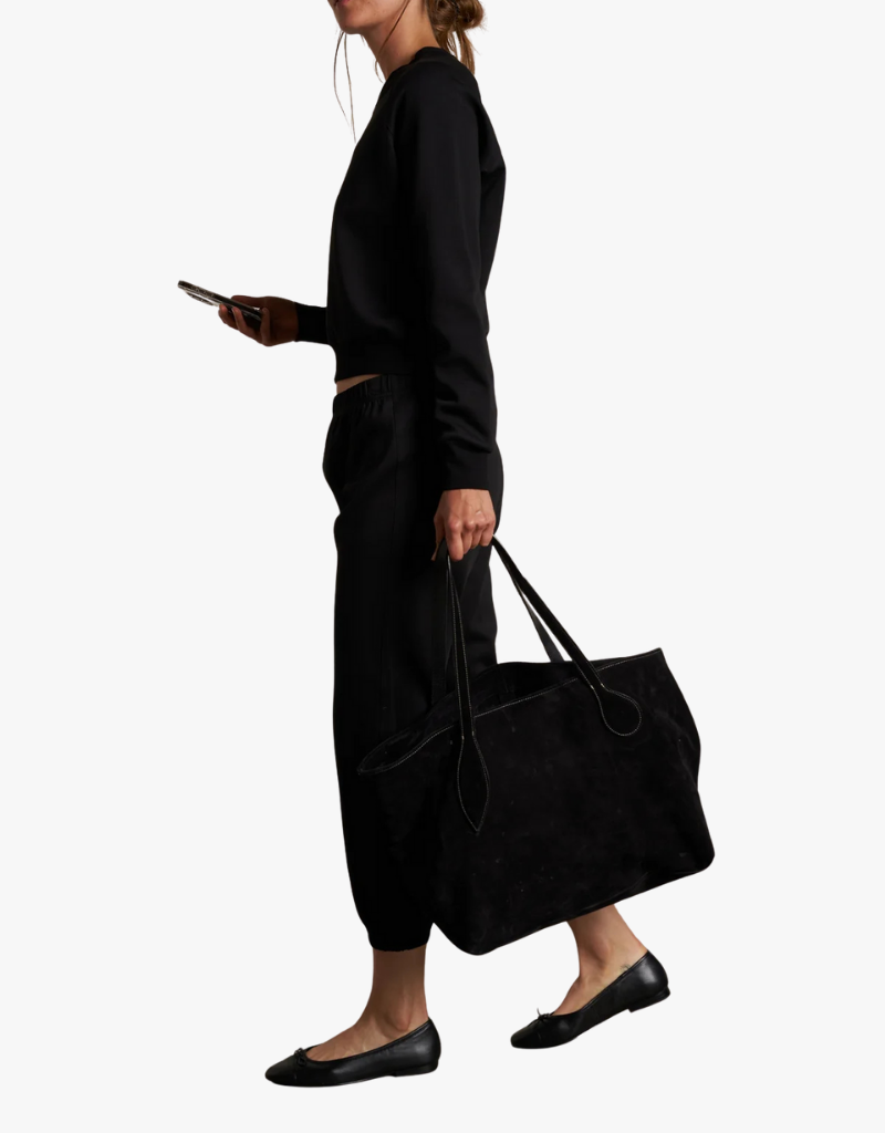 Perfect White Tee Lucia Travel Long Sleeve Raglan in True Black