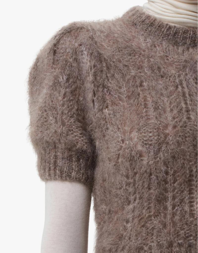 Citizens of Humanity Odette Puff Sleeve Sweater in Mushroom