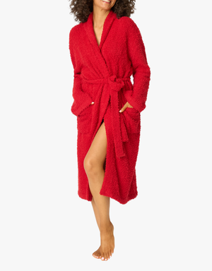 P.J. Salvage Bundle Up Boucle Robe in Samba Red