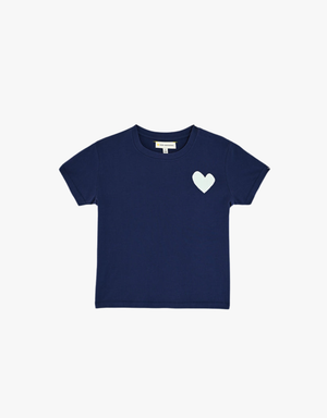 Kerri Rosenthal The Suke Tee Contrast Imperfect Heart in Indigo
