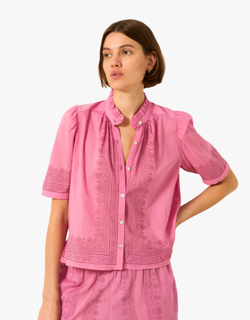 Alix of Bohemia Winn Tile Shirt in Fuschia