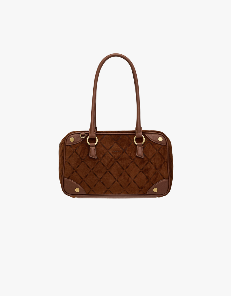 Hammitt Meredith Medium in Chocolate Diamond Suede & Antique Gold