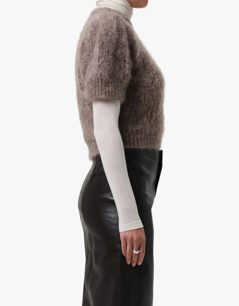 Citizens of Humanity Odette Puff Sleeve Sweater in Mushroom