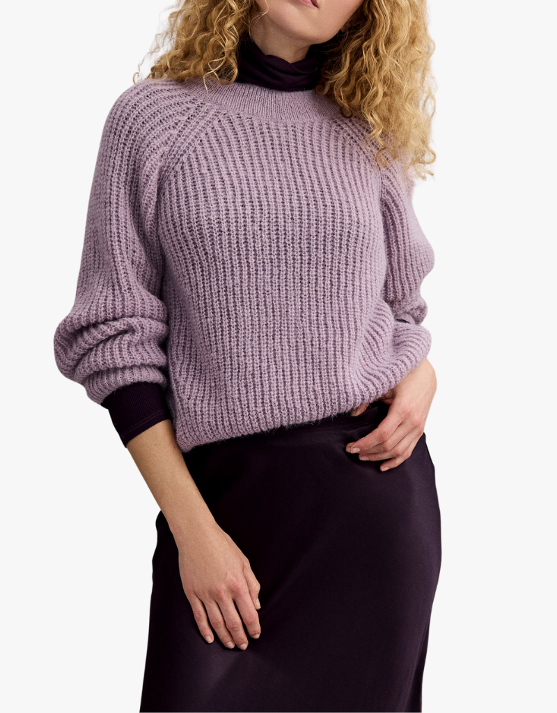 Michael Stars Indra Crew Neck Sweater in Amethyst