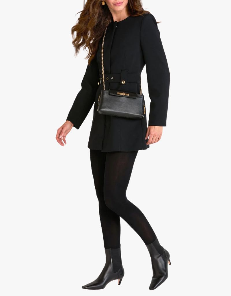 Hammitt Charlotte Flap Small in Black & Brushed Gold