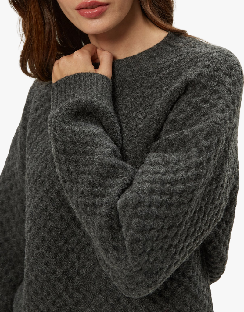 Michael Stars Sophia Honeycomb Stitch Sweater in Charcoal