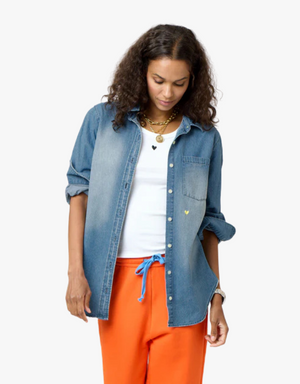 Kerri Rosenthal Denim Shirt Lightweight in True Denim