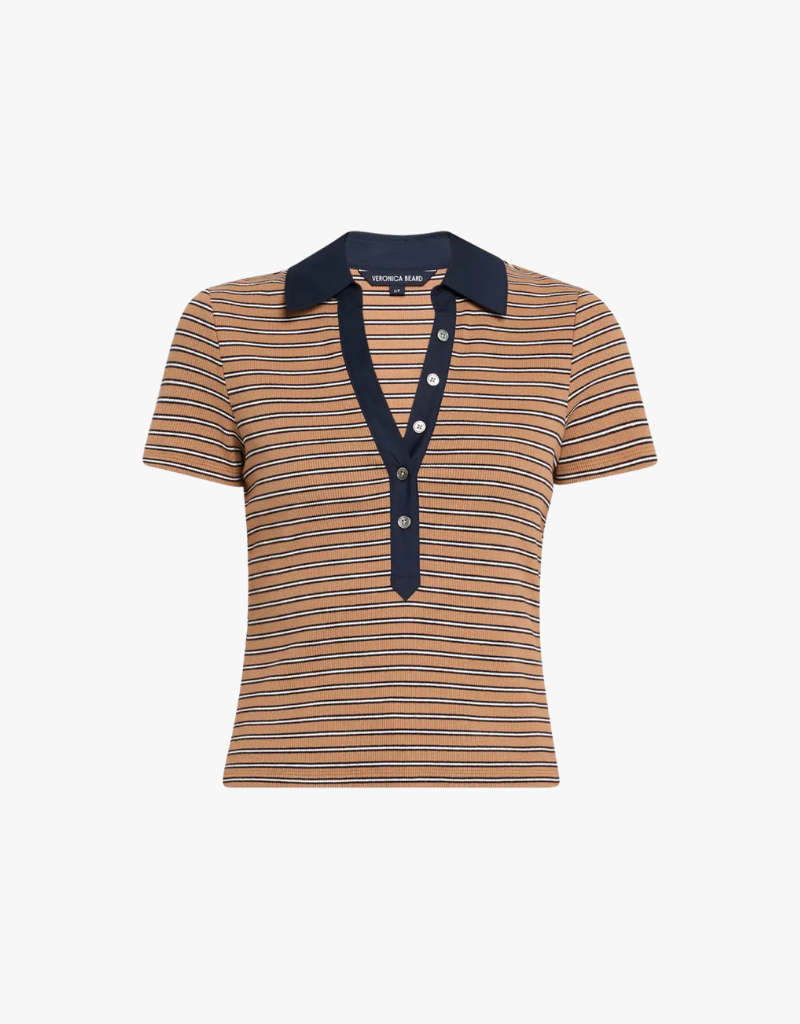 Veronica Beard Kearney Tee in Brown Multi