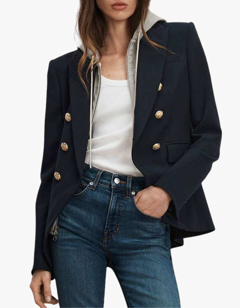 Veronica Beard Hoodie Dickey in Heather Grey