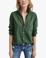 Frank & Eileen "Eileen" Relaxed Button Up Shirt in Army Green (Italian Cotton)
