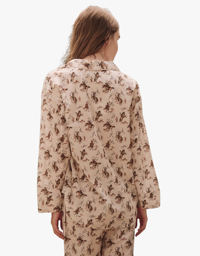 The Great The Pajama Shirt in Cream Horse Medallion