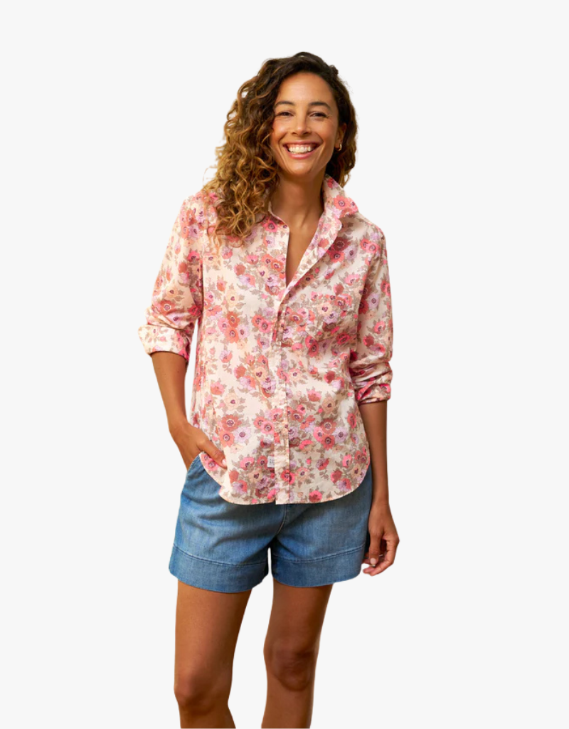 Frank & Eileen "Eileen" Relaxed Button Up Shirt in Neon & Muted Florals (Liberty Fabric)