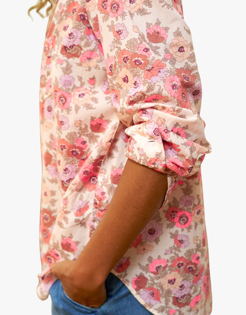 Frank & Eileen "Eileen" Relaxed Button Up Shirt in Neon & Muted Florals (Liberty Fabric)