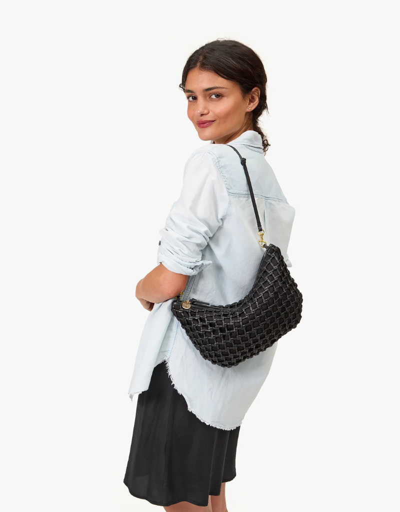 Clare V. Lune in Black Knot Woven Leather