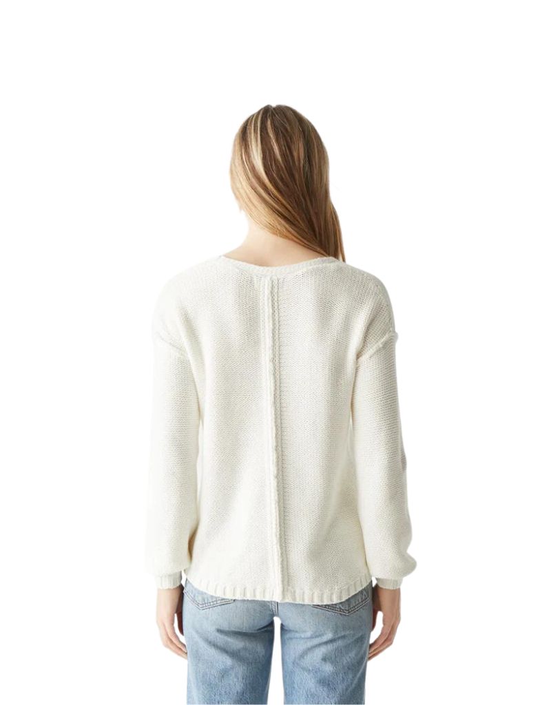 Michael Stars Kendra Relaxed V-Neck Sweater in Ivory
