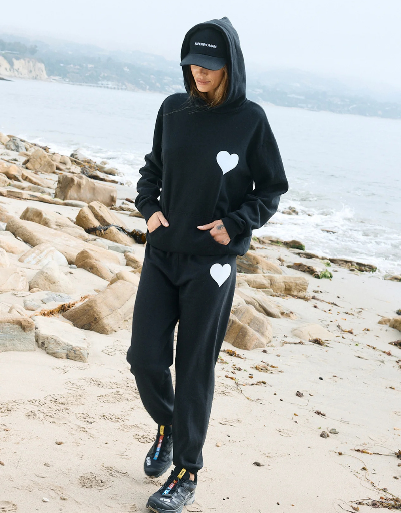SPRWMN Heart Hoodie in Black