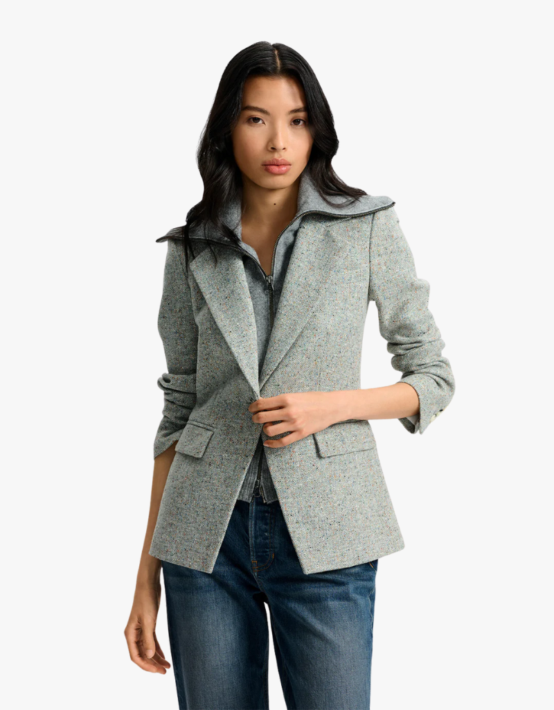 Veronica Beard Healy Dickey Jacket in Antique Blue Melange