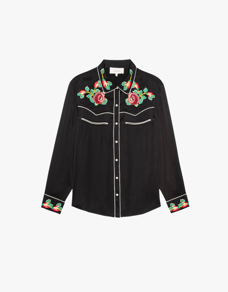 The Great The Heirloom Rose Western Shirt in Black