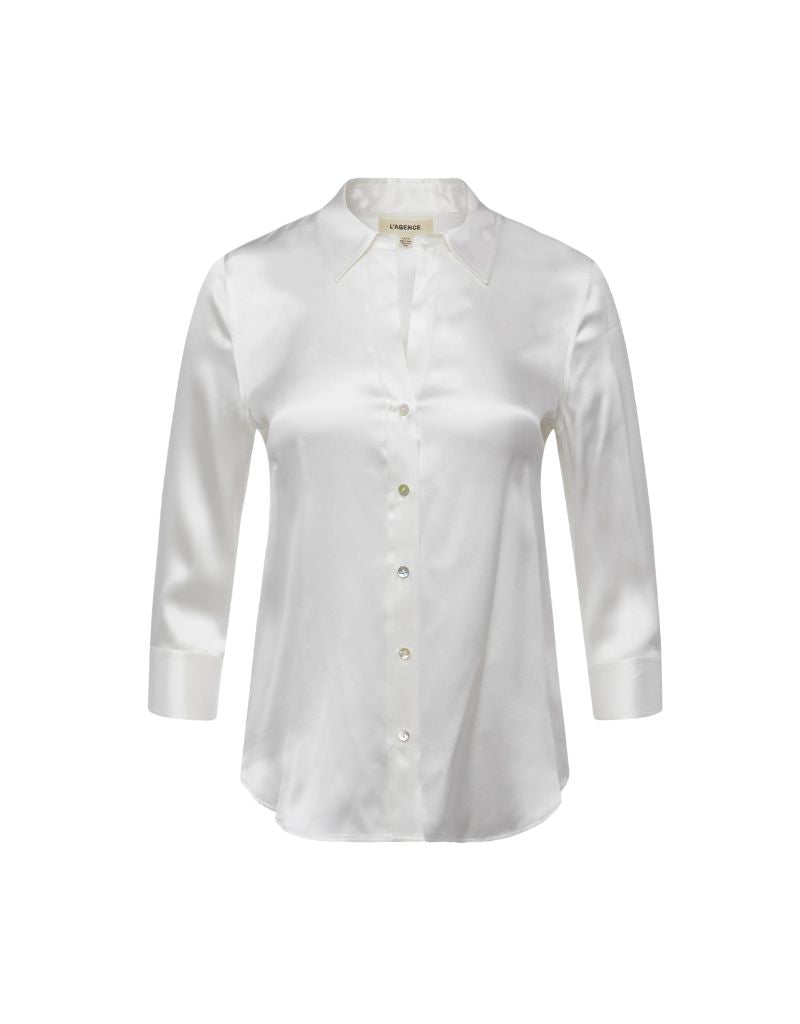 L'agence Dani 3/4 Sleeve Blouse in Ivory