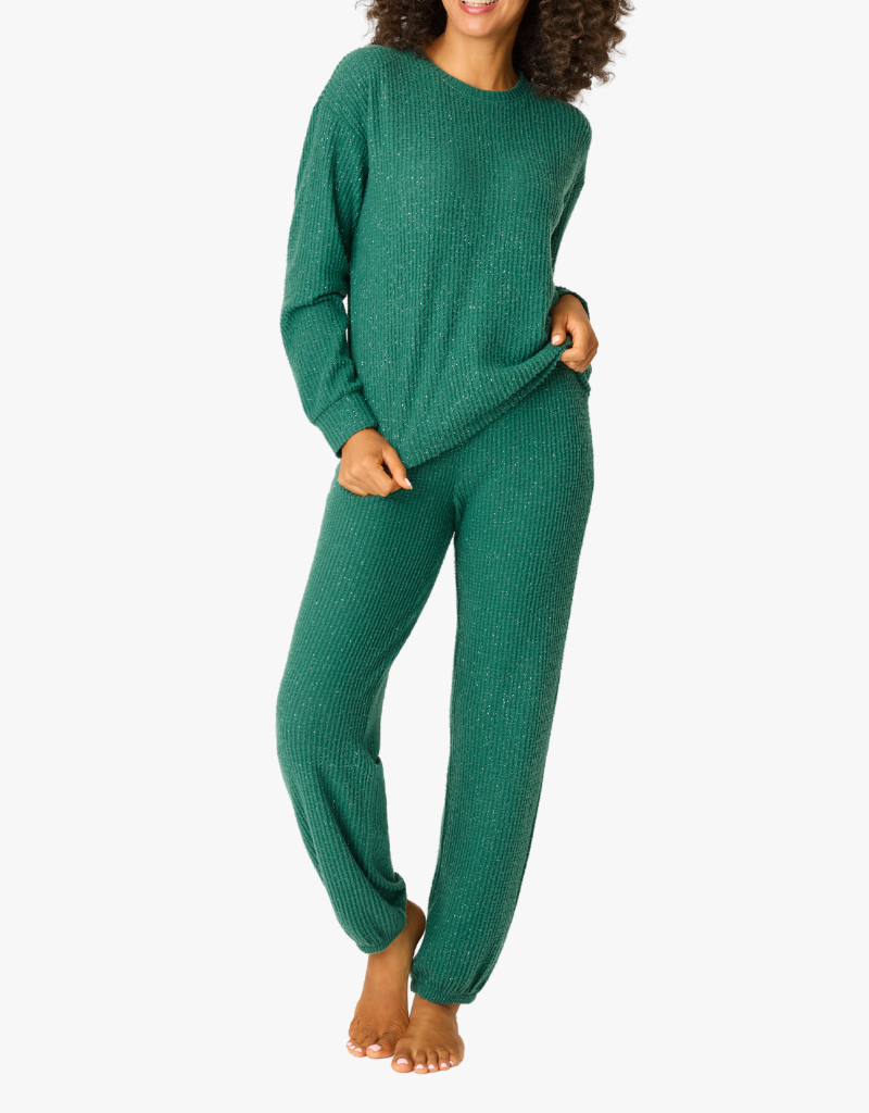 P.J. Salvage Fireside Sparkle PJ Set in Dark Forest