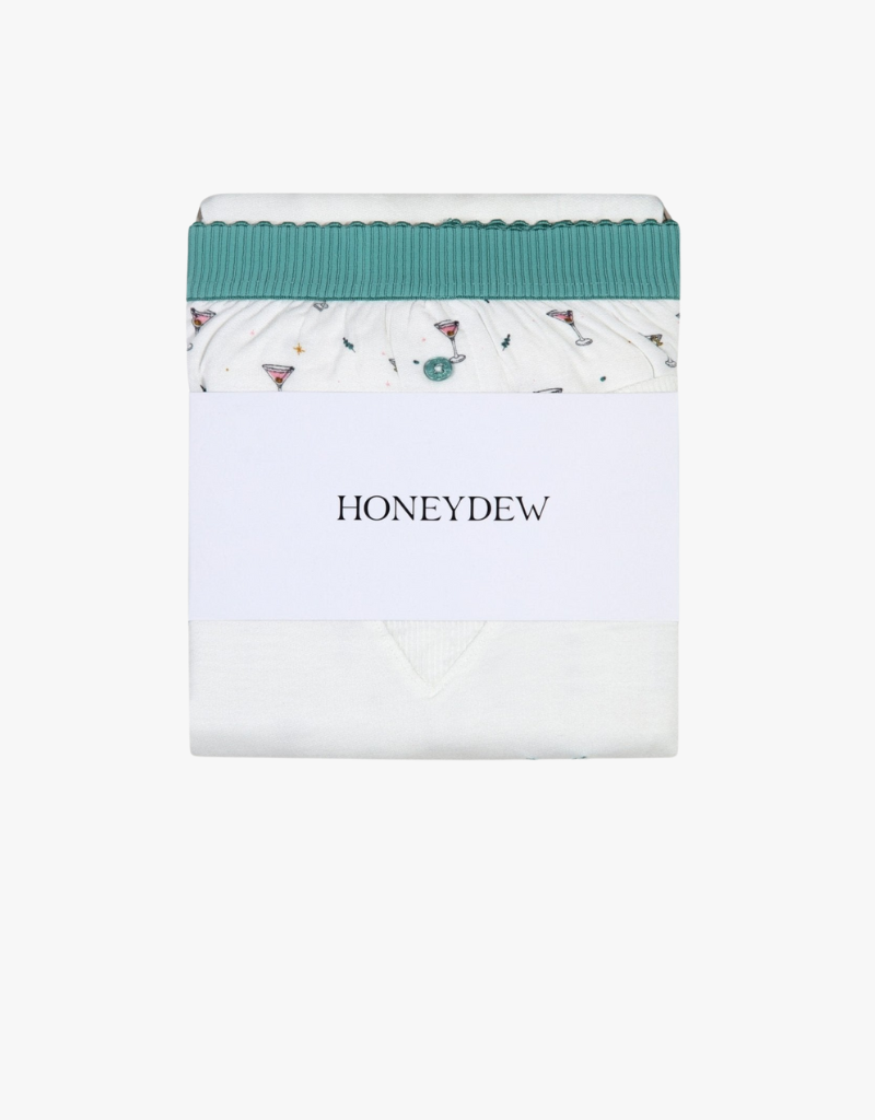 Honeydew Sugar Sweetheart Long Sleeve Shortie Set in Ivory Martinis