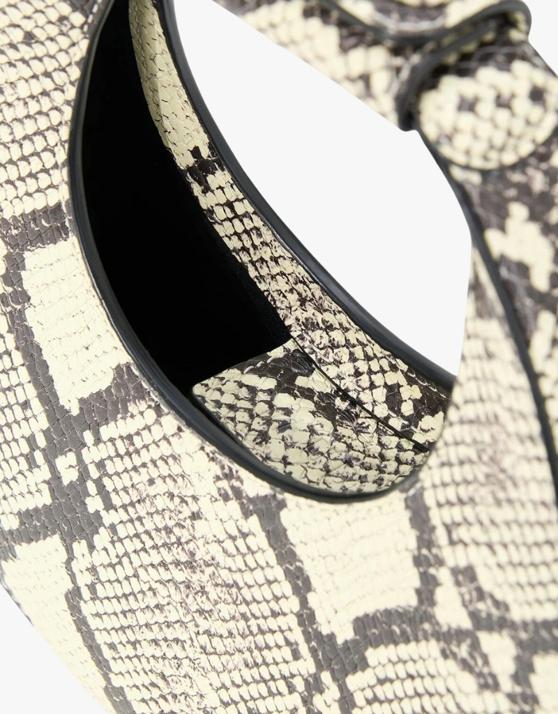 Staud Good Night Moon Handbag in White Snake