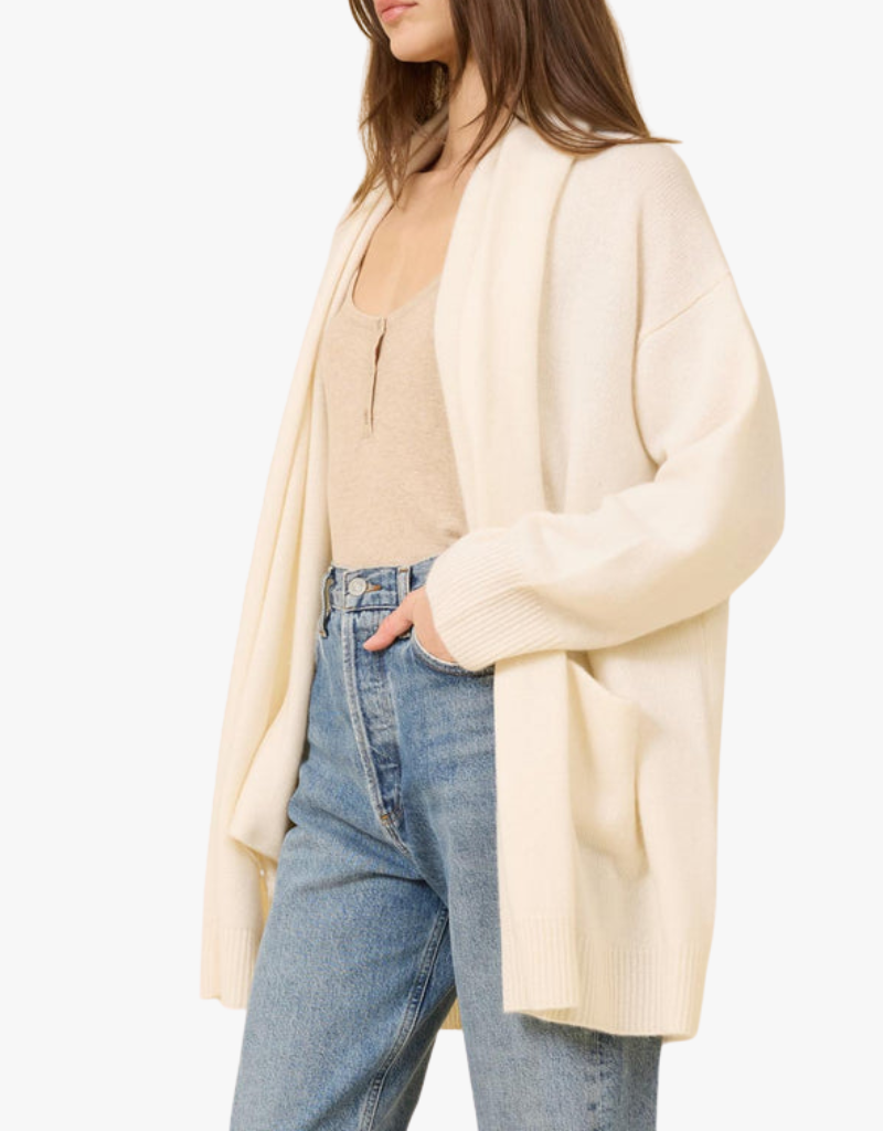 One Grey Day Bixby Cashmere Cardigan in Ivory
