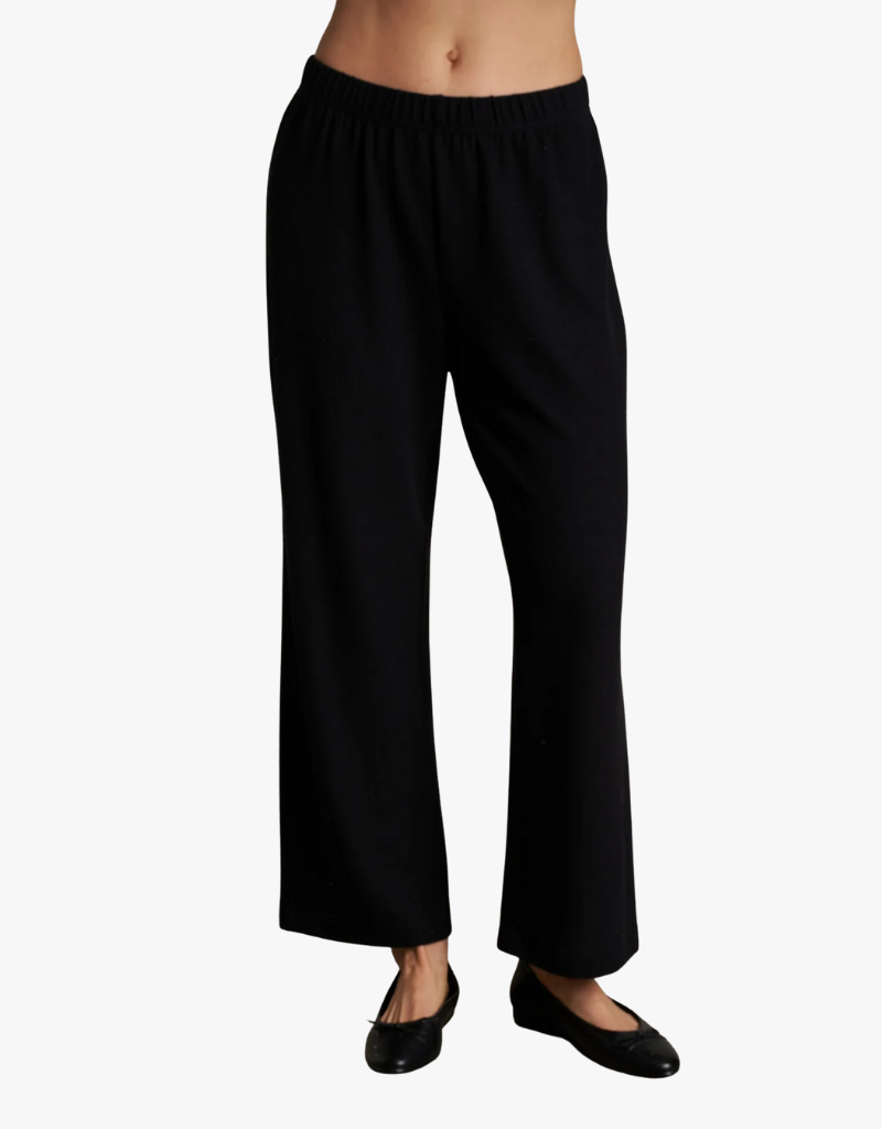 Perfect White Tee Marcie Brushed Sweater Jersey Pull On Pant in True Black