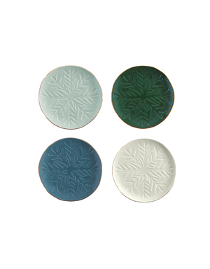 Santa Barbara Design Ceramic Appetizer Plates in Snowflake