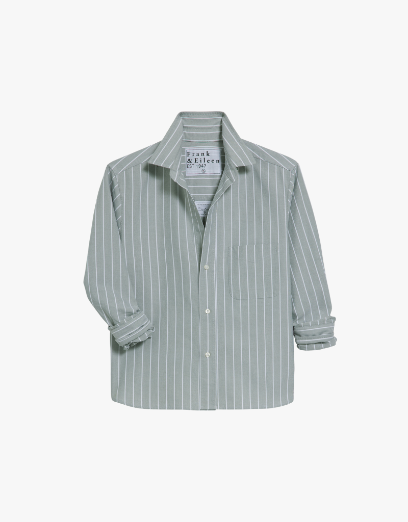 Frank & Eileen Silvio in Army Green Stripe Oxford (Italian Cotton)